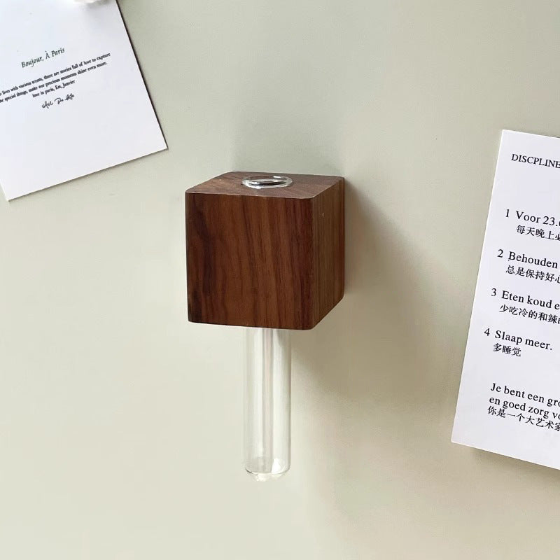 Wooden Fridge Magnetic Bud Vase