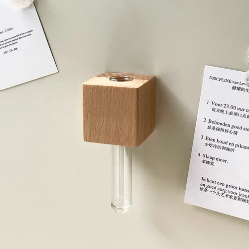 Wooden Fridge Magnetic Bud Vase
